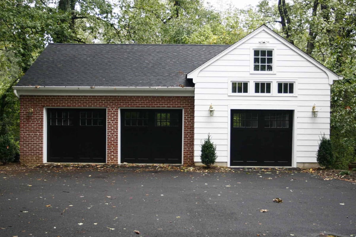 Front view of a remodeled garage by Villa Builders in Central Maryland